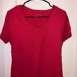 Tommy Hilfiger Red Fitted Short Sleeve Tee Calvin Klein Tee Size Large